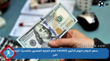 سعر الدولار اليوم الاثنين 1/9/2025 أمام الجنيه المصري بالتحديث الجديد الآن